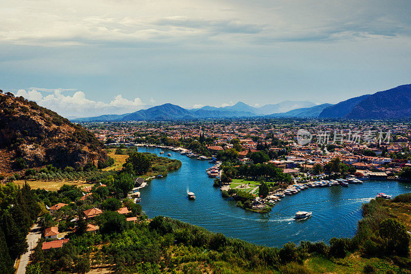 鸟瞰Dalyan, Mugla